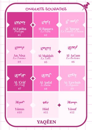Onglets sourates_Nuance rose