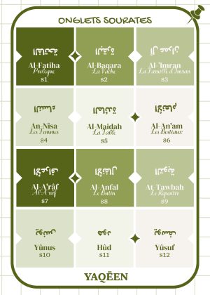 Onglets sourates_Nuance vert
